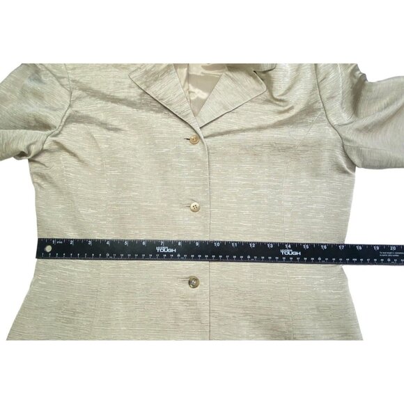 Vtg NORA NOH Women Button Front Silk Linen Blazer Sz 8 Brown Quite Luxury Preppy - Picture 8 of 14